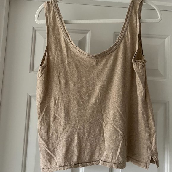 J. CREW Camel Cropped Tank Top - MEDIUM - Picture 2 of 3